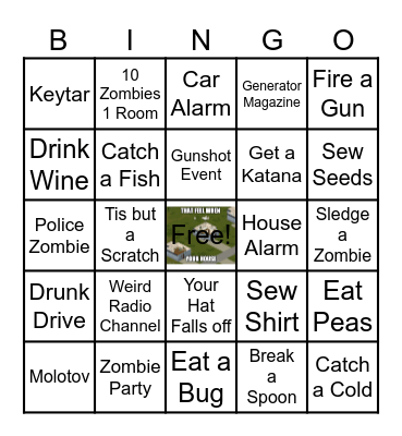 ZOMBOID Bingo Card