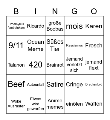 Instagram Reels Bingo Card