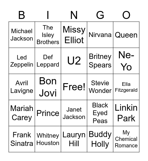 musically cultured bingo Card