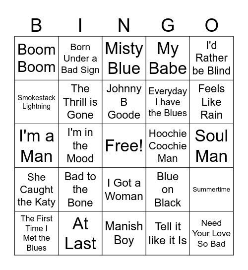 Blues of all Times Bingo Card