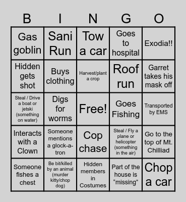 Hidden Bingo Card
