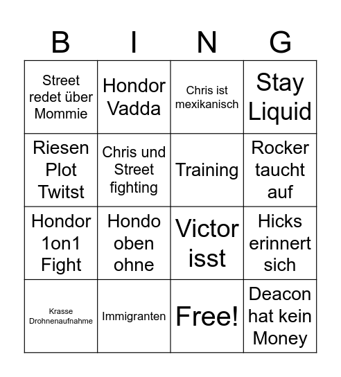 SWAT Bingo Card