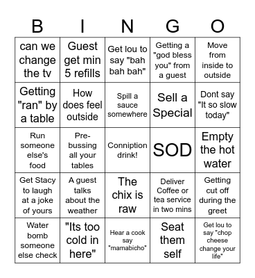 Hurricane bingo Card