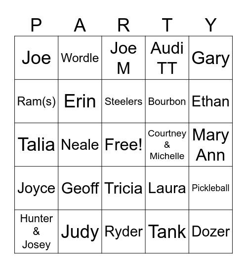 SUE'S 70th Bingo Card