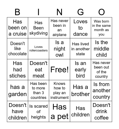 Find the Coworker That... Bingo Card