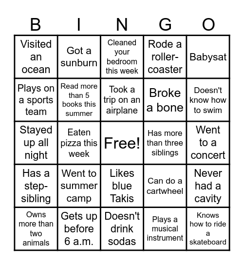 PIRATE BINGO Card