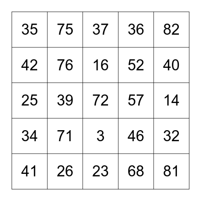RBS Easter Quiz supporting Broken Rainbow UK Bingo Card