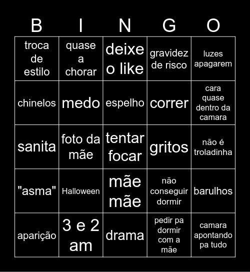 3 am Bingo Card