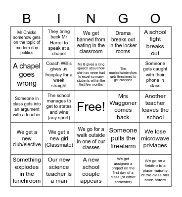 What's gonna happen this year Bingo Card