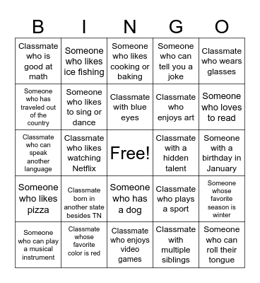 Autograph Bingo Card