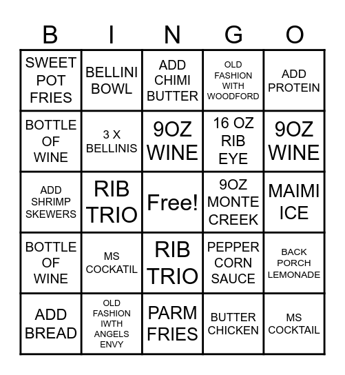 SUNDAY PM Bingo Card