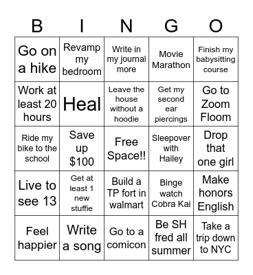 Summer 2024 BINGO Card