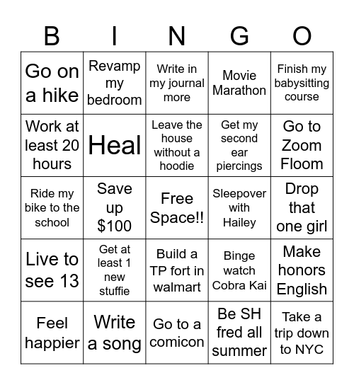 Summer 2024 BINGO Card