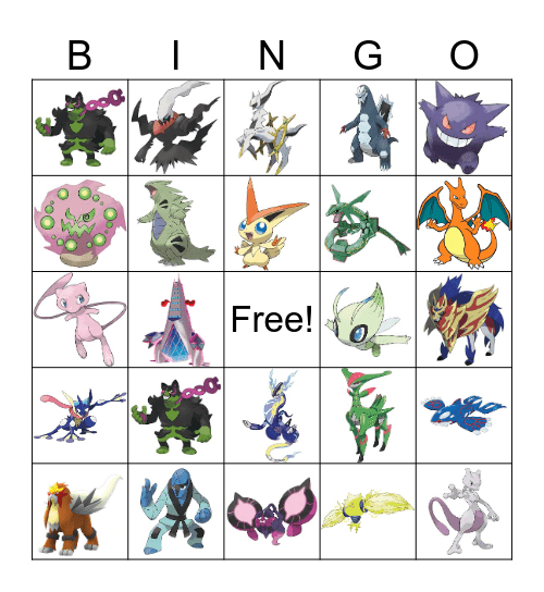 Pokemon Bingo Card