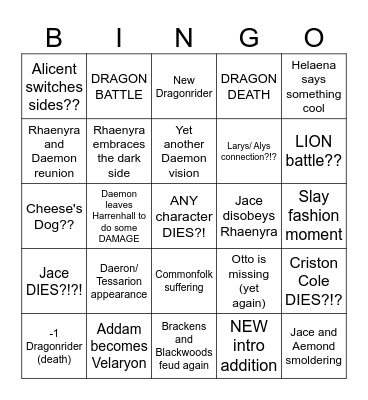 HOT D BINGO Card