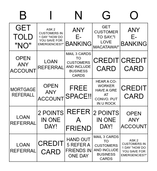 Refer A Friend Bingo