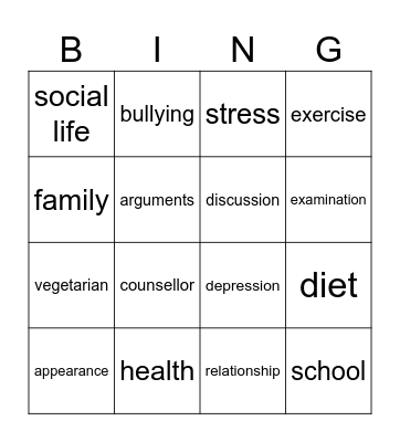 Take Care of Yourself Bingo Card