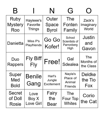 Essen! Shows Bingo Card