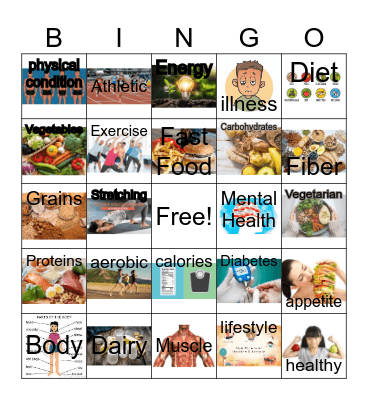 Healthy Me Bingo Card