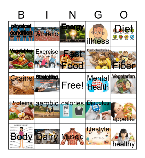 Healthy Me Bingo Card