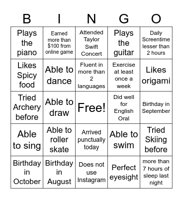 Bingo Card