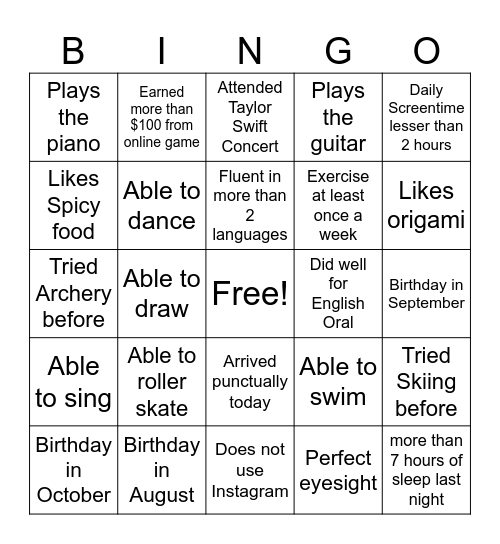 Bingo Card