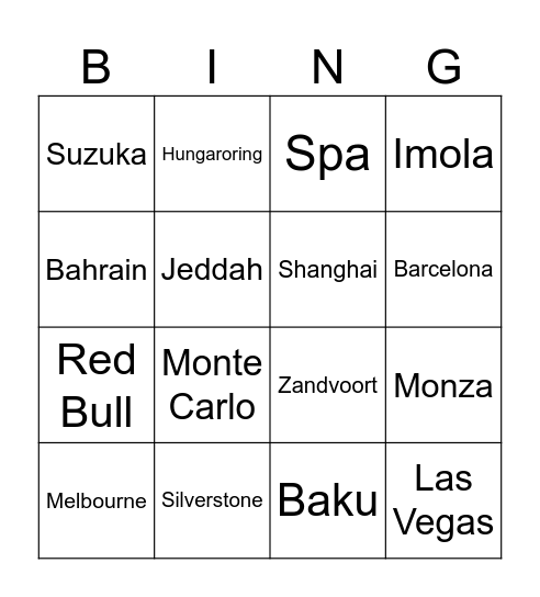 BINGO Card