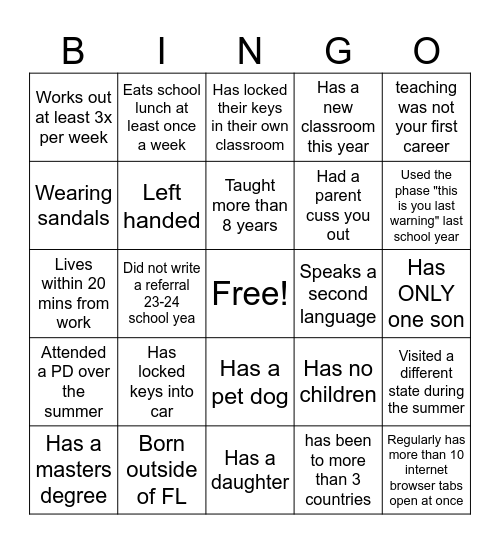 Bingo Card