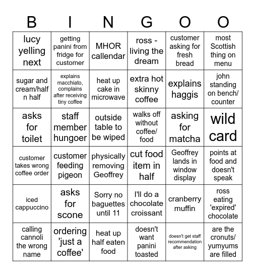 FRINGE BINGO Card