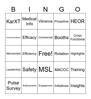 Med Affairs Bingo Card