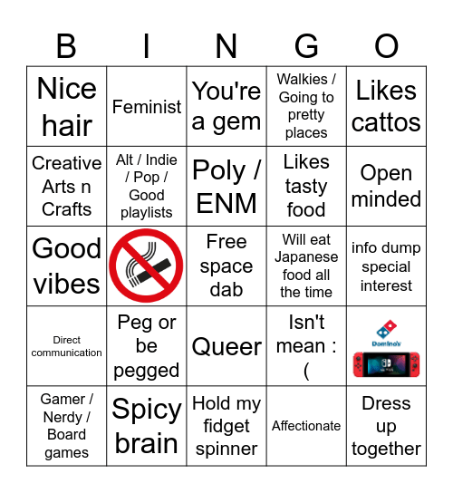 Lucario's bingo bongo Bingo Card