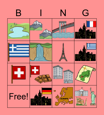 Chapter 1: Joe is in Europe Bingo Card