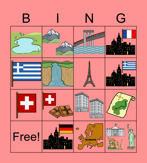 Chapter 1: Joe is in Europe Bingo Card