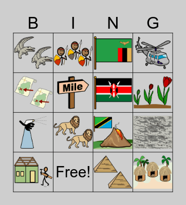 Chapter 3: Joe is in Africa Bingo Card