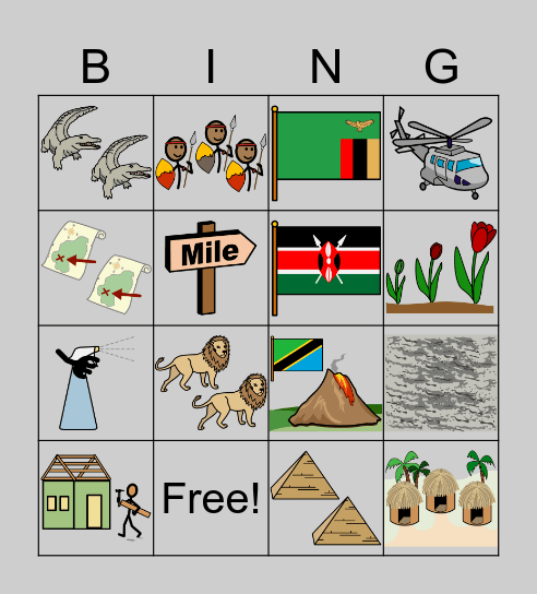 Chapter 3: Joe is in Africa Bingo Card