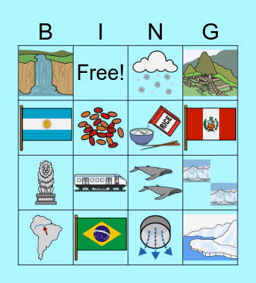 Chapter 5: Joe is in South America Bingo Card