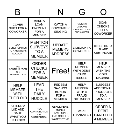 BANKO Bingo Card