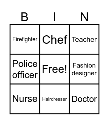 Jobs Bingo Card