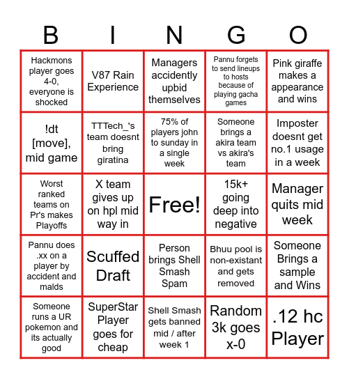 Hackmons Premier League Bingo Card