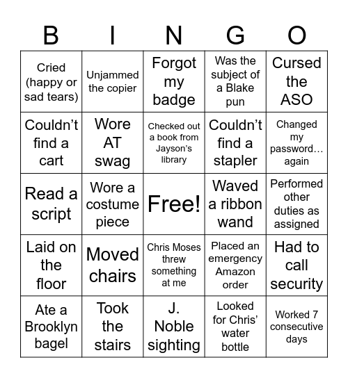 ATEDU BINGO Wk 8/5/24 Bingo Card