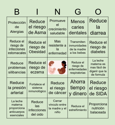 LACTANCIA MATERNA Bingo Card