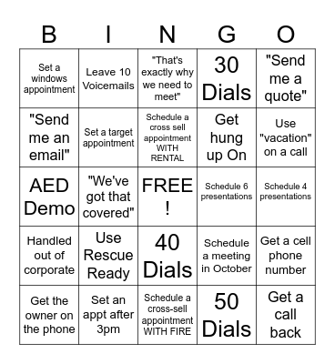Phone Block Bingo Card