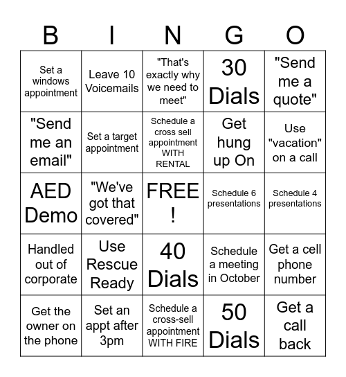 Phone Block Bingo Card