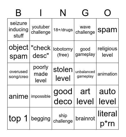 recent tab bingo Card