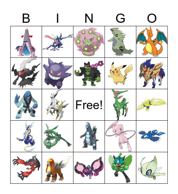 Pokemon Bingo Card