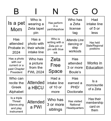 Find someone Who Bingo Card