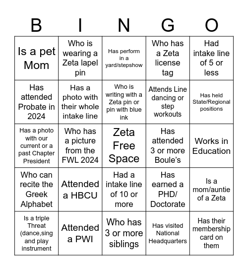 Find someone Who Bingo Card