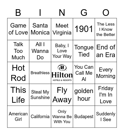 Sounds of Sunshine Bingo Card