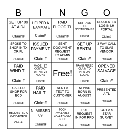 INSIDE REP BINGO Card