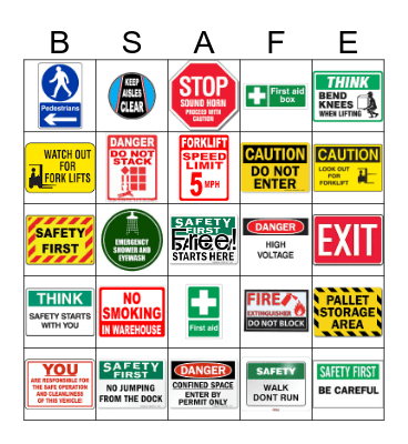 SAFETY BINGO! Bingo Card